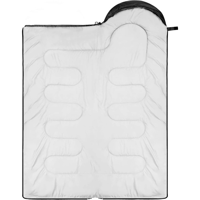 Сплячий мішок Outdoor Sportneer для дорослих та дітей - легкий, зручний, для кемпінгу, піших прогулянок, 220x80см, чорний+сірий