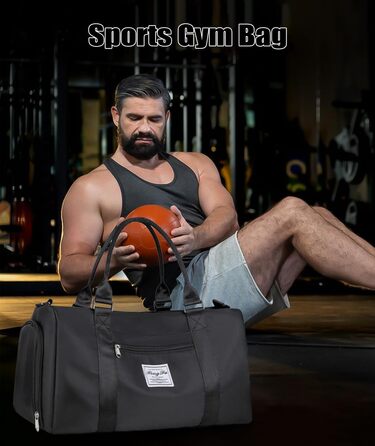 Спортивна сумка-рюкзак для подорожей, 29л, чорна: водонепроникна, з відділенням для взуття та мокрих речей