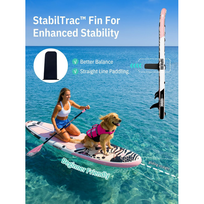 Надувне SUP-борд Niphean Stand Up Paddle Board з сидінням та аксесуарами, 320см, 200кг, для 2 осіб, StabilTrac-Fin