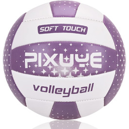 Волейбольні м'ячі PIXUYE, розмір 5, м'які для пляжу та гри, для дітей та дорослих, фіолетовий