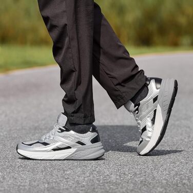 Чоловічі кросівки для бігу FitVille Neo V6 X-широкі (47 EU) – сріблясті з сірим