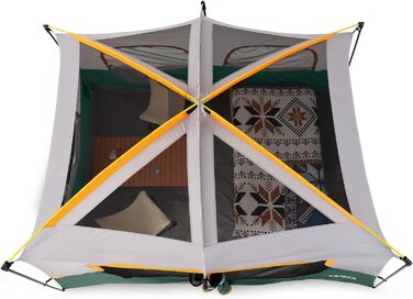 Намет кемпінговий 4-8 осіб Campingzelt водонепроникний, з тентом, зелений 360x270x200 см для кемпінгу, туризму та трекінгу