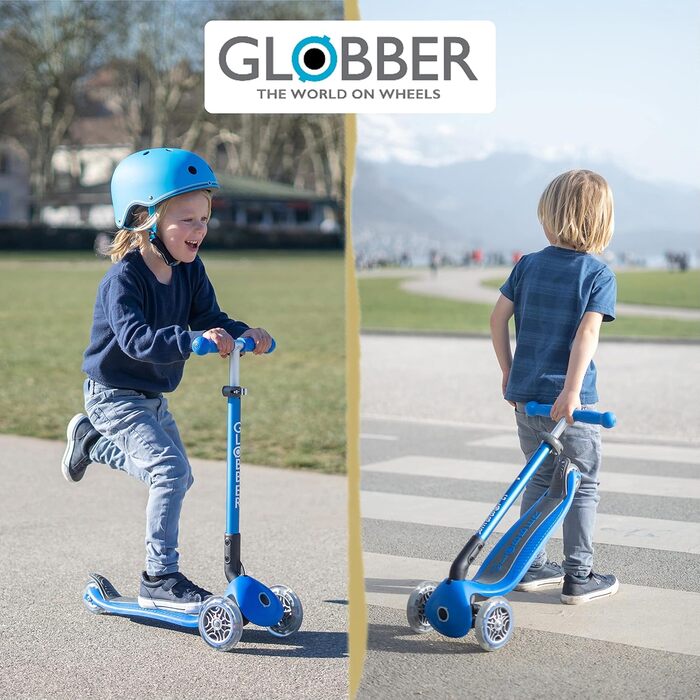 Дитячий самокат Globber Primo FOLDABLE LIGHTS, складаний, з підсвіткою, 3 колеса, для дітей 3-6 років