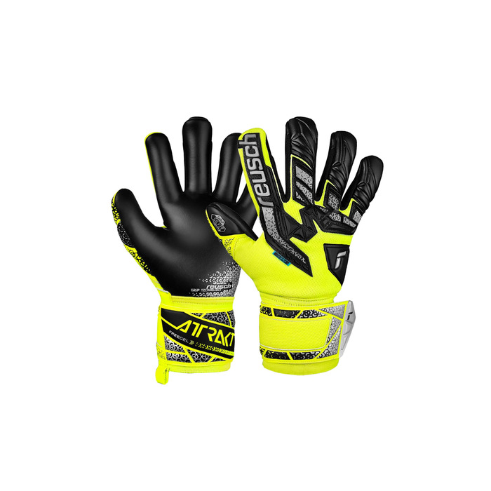 Воротарські рукавички Reusch Attrakt Freegel Silver Junior дитячі, для футболу, дихаючі, універсальні (жовто-срібно-чорні)