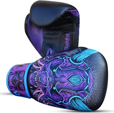 Боксерські рукавички BUDDHA FIGHT WEAR Fantasy Luzbel для Муай Тай та кікбоксингу, штучна шкіра, антимікробна підкладка, посилені шви, різні дизайни