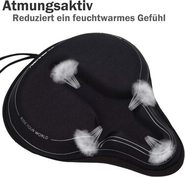 Покриття на сидіння велосипедного крісла Daway з силіконовим гелем та піною Memory Foam - XL/L/M/S, 30 x 27 см, чорний