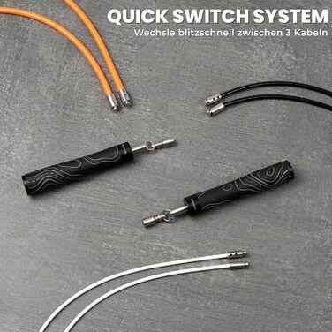 Скакалка з вагою – регульований комплект для HIIT, силових тренувань та спалювання жиру – включає 3 змінні троси та сумку для зберігання