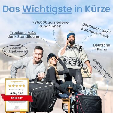 Чохол для лижних черевиків Otaro з відділенням для шолома | Сумка для лиж, шолома та аксесуарів | Водонепроникний, міцний | Чохол для лижних черевиків Otaro (57L, білий)