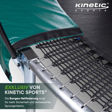 Кінетичний Трамплін Federlos-Design 'Bungee Safety Elite' Ø 244/305/366 см - AirMAXX, Безрамковий, Для дітей та дорослих, Садовий, Безшумний, Outdoor, Зелений