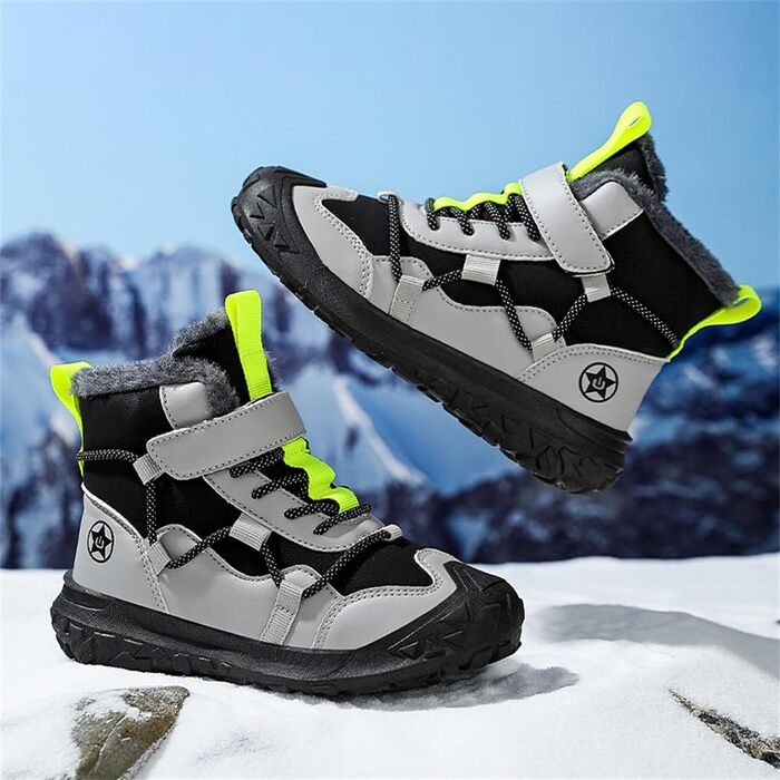 Дитячі зимові черевики Kinder Baumwolle, розмір 28-41, сірий колір