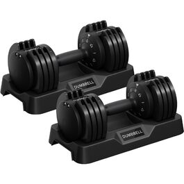 Регульовані гантелі Yaheetech 2.5-24 кг, 15 рівнів, сталь, з подвійною фіксацією, протиковзкі, для дому, спортзалу, офісу