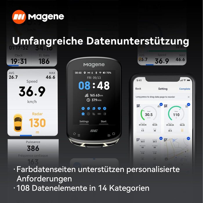 Велокомп'ютер Magene C506SE GPS бездротовий з навігацією, 2.4