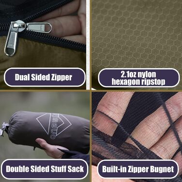 Гамак Onewind Premium 11' для кемпінгу з москітною сіткою та ременями для кріплення, 366x162 см