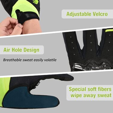 Велосипедні рукавички FIRELION для чоловіків/жінок: повний палець, захист від ударів, нековзні, сенсорні, MTB, DH, Road Racing, зелені