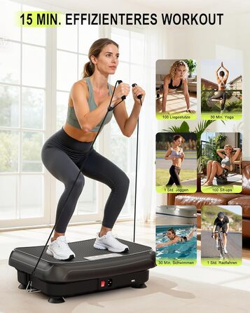 Віброплатформа HomeFitnessCode Mini для жінок - тренажер з різними рівнями інтенсивності, вібротренажер для дому, схуднення, нарощування м'язів, тренування всього тіла, чорний