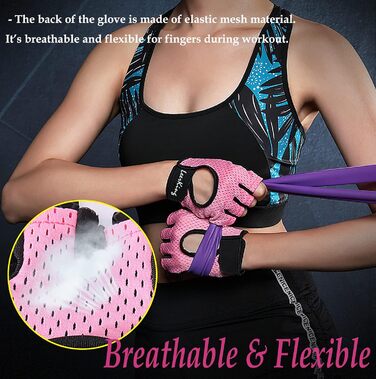 Рукавички для фітнесу LeerKing: дихаючі спортивні рукавички для занять у залі, йоги, велоспорту та бігу (рожеві)