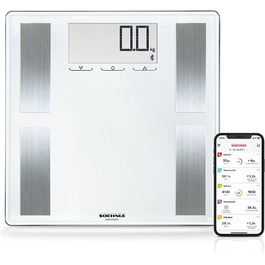 Ваги для аналізу складу тіла Soehnle Shape Sense Connect 100 з Bluetooth, персональні ваги з додатком, BIA-аналіз, великий LCD-дисплей