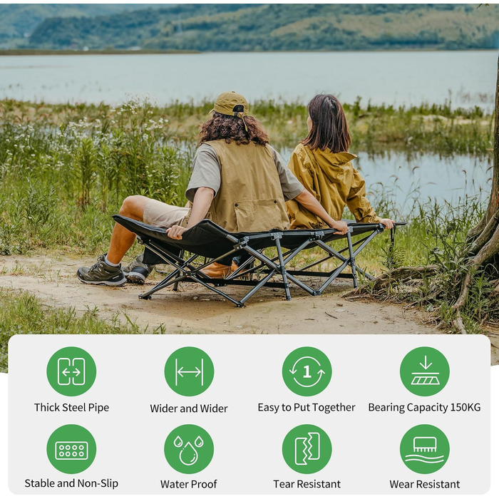 Розкладне ліжко для кемпінгу Naturehike з подушкою, 190x70x48 см, з утеплювачем, до 150 кг, портативне