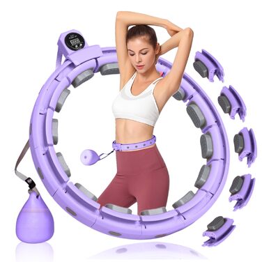 Розумний обтяжувач-хулахуп Infinity Fitness для схуднення, регульований, 76-127 см, з лічильником (фіолетовий)