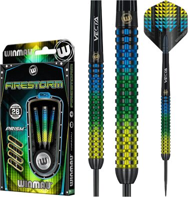 Дротики WINMAU Firestorm Profi вольфрамові Steeltip 28г з оперенням і шафтами