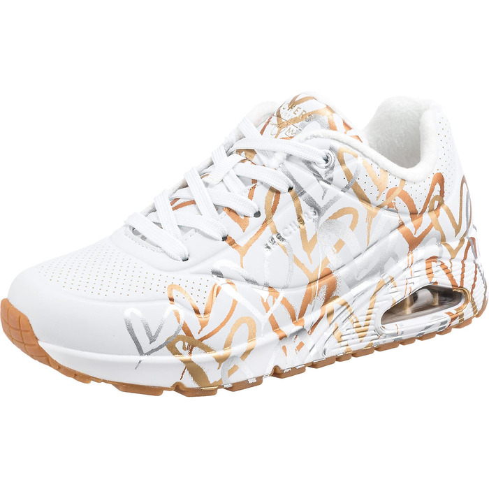 Кросівки жіночі Skechers UNO 2 - Floating Love, білі з серцями, 40 EU, Durabuck