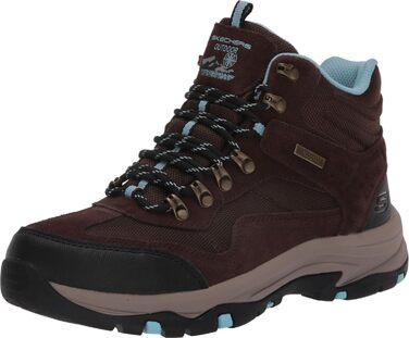 Черевики трекінгові жіночі Skechers Relaxed Fit Trego Alpine Trail, 39 EU, шоколадний замш, текстиль, світло-блакітна окантовка
