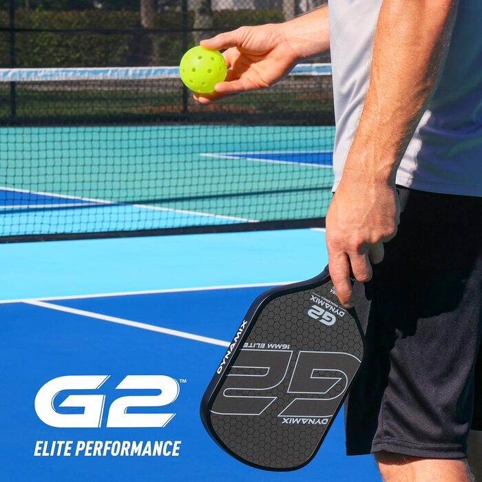 Плечовий ракетка для піклболу з вуглецевого волокна Gen-2, 16 мм, сертифікована USAPA, для професійних гравців, чорний грип/чорний край