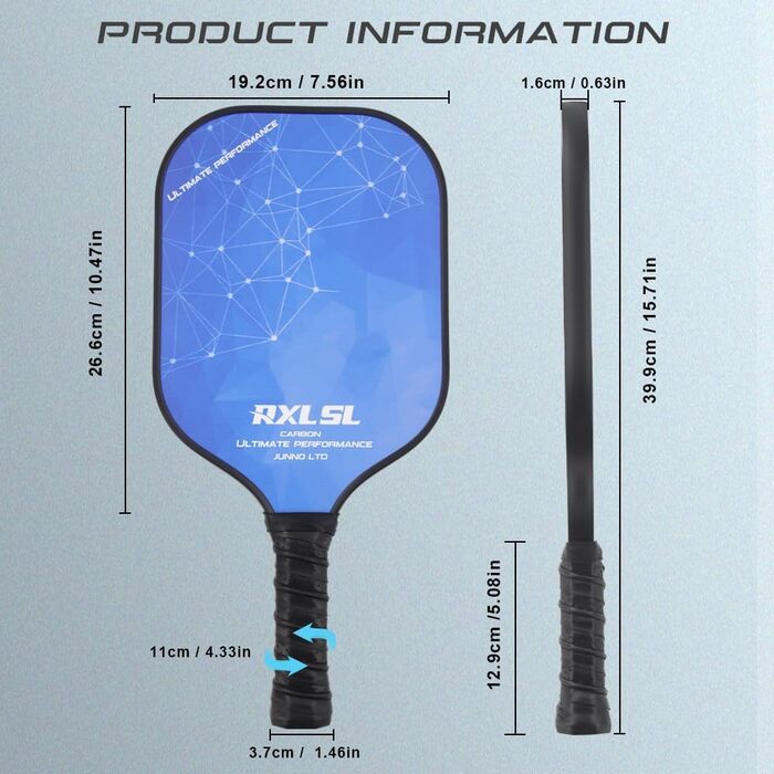 RXL SL Карбоновий набір для піклболу, ракетки для гри всередині та на вулиці, легкі піклбол ракетки 13/16 мм, для дорослих, початківців, досвідчених та літніх гравців, фіолетові