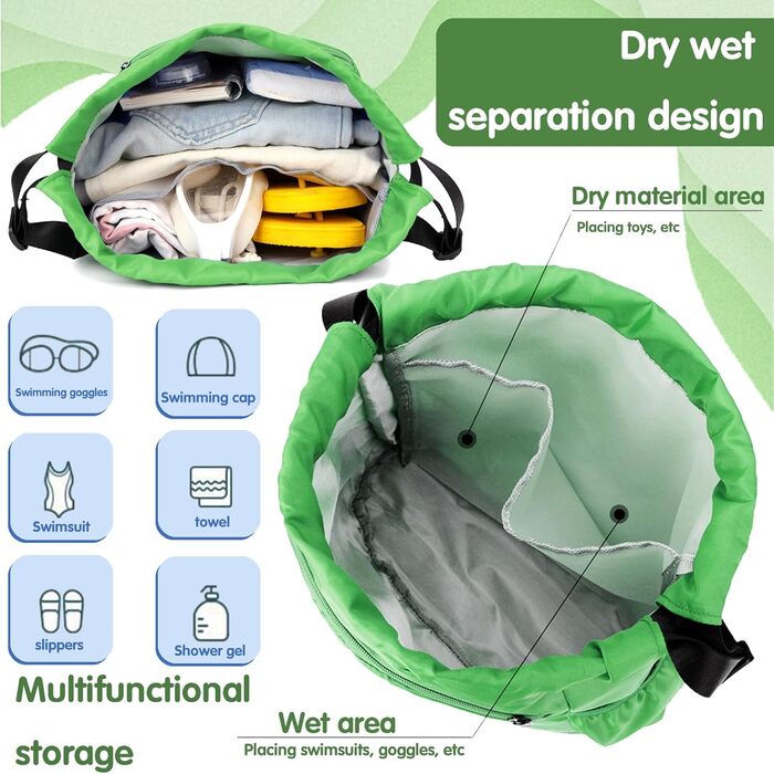 Дитяча спортивна сумка Youyike, водонепроникний рюкзак з відділенням для взуття, спортивна сумка з шнурком, для дівчаток та хлопчиків, футбольний зелений