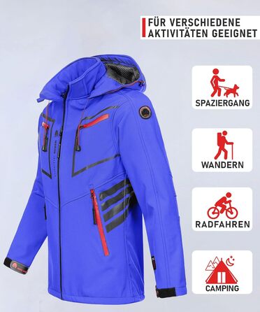 Чоловіча куртка Softshell водонепроникна outdoor з флісовою підкладкою, дихаюча функціональна куртка AS088, синя, розмір L