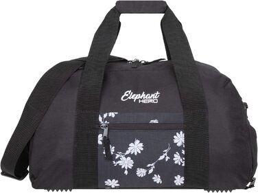 Жіноча спортивна сумка Elephant Signature з відділенням для взуття 47 см + набір для манікюру Black Flower (чорна з квітами)