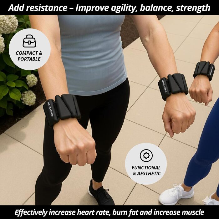 Набір вантажів на зап'ястя та кісточки (2 шт x 0,5 кг) з регульованими ремінцями для фітнесу, йоги, аеробіки