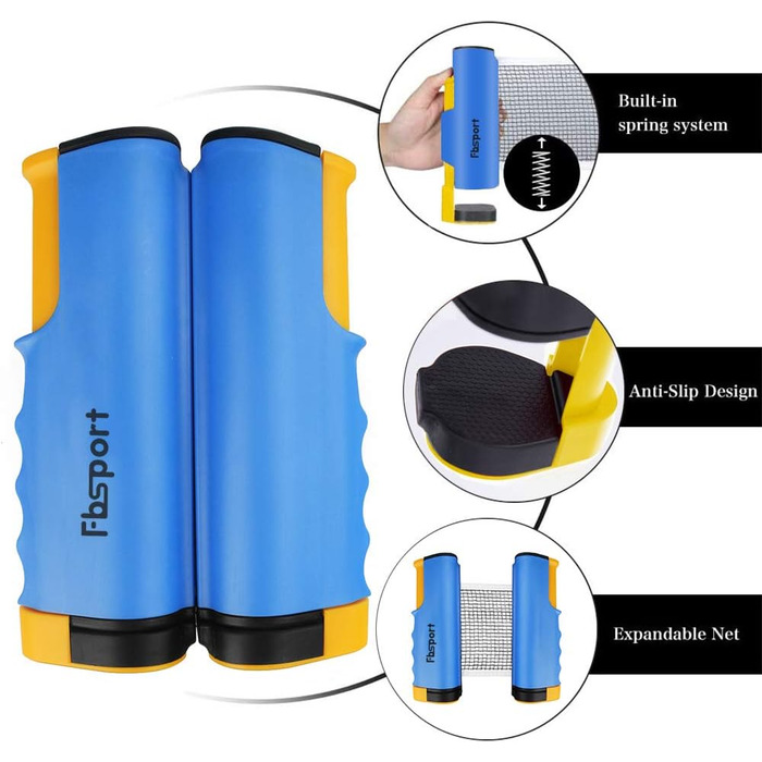 Набір для настільного тенісу: 2 ракетки, сітка, 6 м'ячів, сумка, для початківців, сім'ї та професіоналів