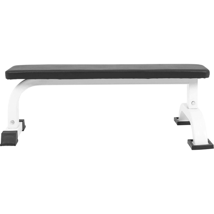 GORILLA SPORTS® Лава для жиму та тренувань, 110x58x40 см, до 250 кг, гумові ніжки, біла – фітнес лава, універсальна для силових вправ, пресу, банк для жиму лежачи