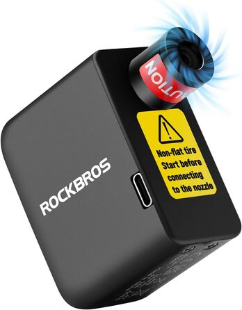 Електричний велосипедний насос ROCKBROS, портативний міні-компресор 100 PSI, акумулятор 300 мА·год, для MTB і шосейних велосипедів