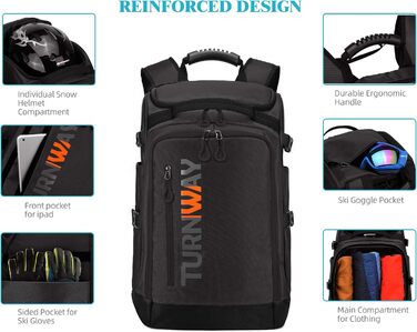 Чохол для лижних/сноубордистських черевиків TurnWay, універсальний, чорний