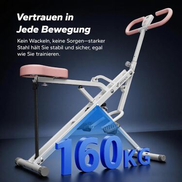 MERACH 2-в-1 тренажер для присідань та тяги, складаний, для тренування сідниць, ніг та корпусу, 10 хв збірки, максимальне навантаження 160 кг (білий, R07)