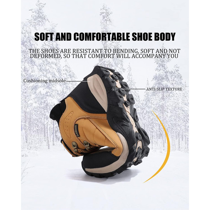 Чоловічі зимові черевики ARRIFGO BELLO - зимові черевики, черевики для хайкінгу, трекінгові черевики, утеплені, антиковзаючі, чорні, розмір 41-46 EU