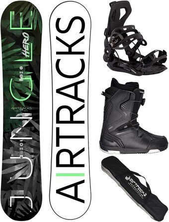 Чоловічий сноуборд-набір Airtracks Freeride/Freestyle Jungle Hero Wide Hybrid Rocker 155 см з кріпленнями Master, черевиками Strong Atop 42 та сумкою