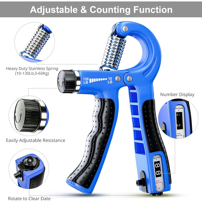 Набір для тренування пальців та зап'ястя ALMAH (5 шт.) - тренажер хвата, розтяжка пальців, для зняття стресу