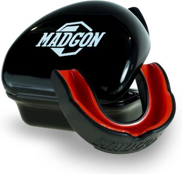 Захисний капу для бойових видів спорту MADGON Guardian - чорний/зелений (чорний/червоний) | Капа для MMA, боксу, кікбоксингу, дихання