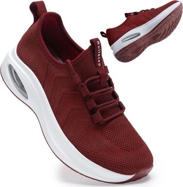 Жіночі кросівки з широкою колодкою та підтримкою арки | Зручні для бігу, тренувань та ходьби (40/41 EU, Бордовий)