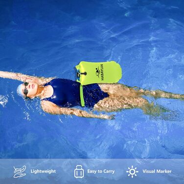 Надувна плавуча шийка 20L для дорослих та дітей - безпечний плавальний засіб для відкритих вод та триатлону (жовтий)