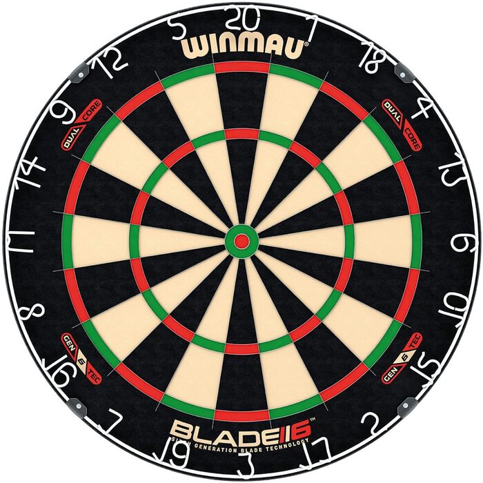 Дартборд WINMAU Blade 6 Dual Core, професійний, класичний, сизалевий