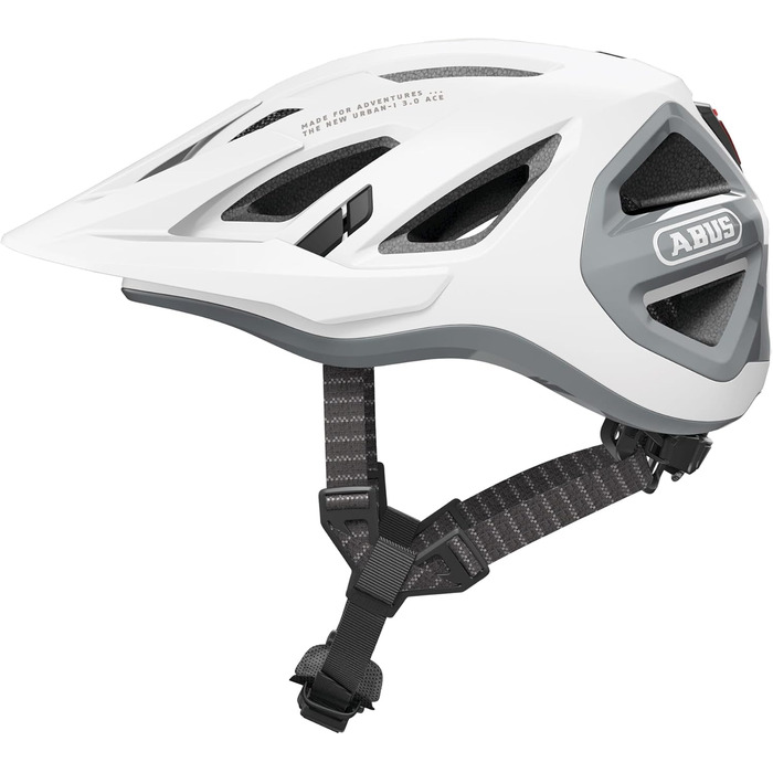 Велосипедний шолом ABUS Urban-I 3.0 ACE з LED-ліхтарем, магнітною застібкою, подовженим козирком, для чоловіків і жінок