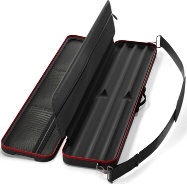 Чохол для більярдних київ Casemaster Parallax Guard 2x2, на 2 цілі киї (2 butts/2 shafts), міцний поліестер 600D Oxford, чорний з червоним