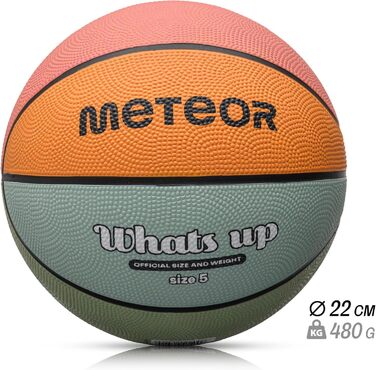 Дитячий баскетбольний м'яч meteor Whats UP, розмір 5, для дітей 4-8 років, легкий, м'який, синьо-оранжевий, для тренувань