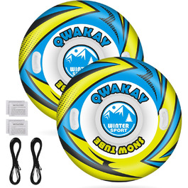 Надувний сніговий тюб зі стропом, 47-49-68 дюймів. Міцний корпус, морозостійкий матеріал. Для зимових розваг дітей та дорослих