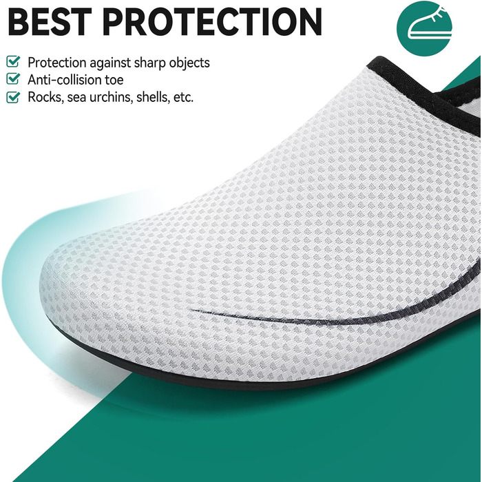 Чоботи для плавання та водних видів спорту: легкі, швидковисихаючі, з антиковзким покриттям (42 EU, білий)