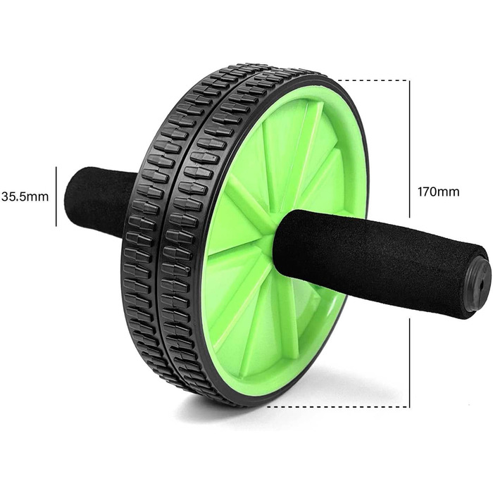 Колесо для пресу OcioDual з ручкою, тренажер для дому, ролер для пресу, AB Wheel (зелений)